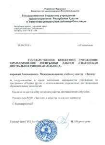 Благодарственное письмо "Газпром" Мурманск
